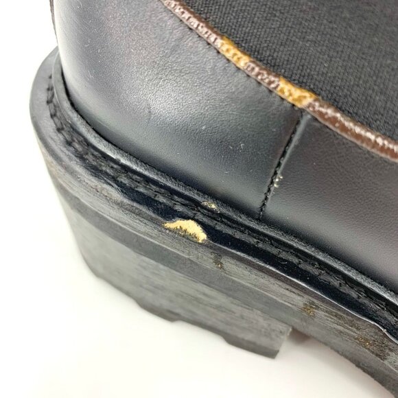 Louis Vuitton Black Leather Mid-Calf Boots 36.5 Thick Sole Slight Wear - Picture 7 of 9